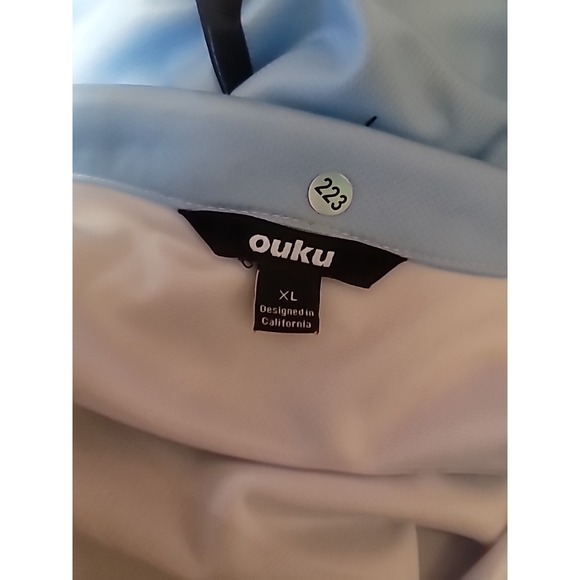 Ouku Shirt Mens XL Blue Polo Short Sleeve‎ California Black - Picture 3 of 3